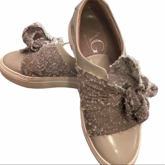 AGL patent leather platform slip-on sneaker w/ bow - Picture 7 of 12